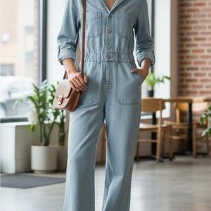 NEW Stylish Light Blue Denim Jumpsuit